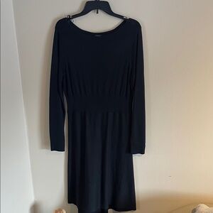 Ann Taylor Merino Wool Black Long Sleeve Dress